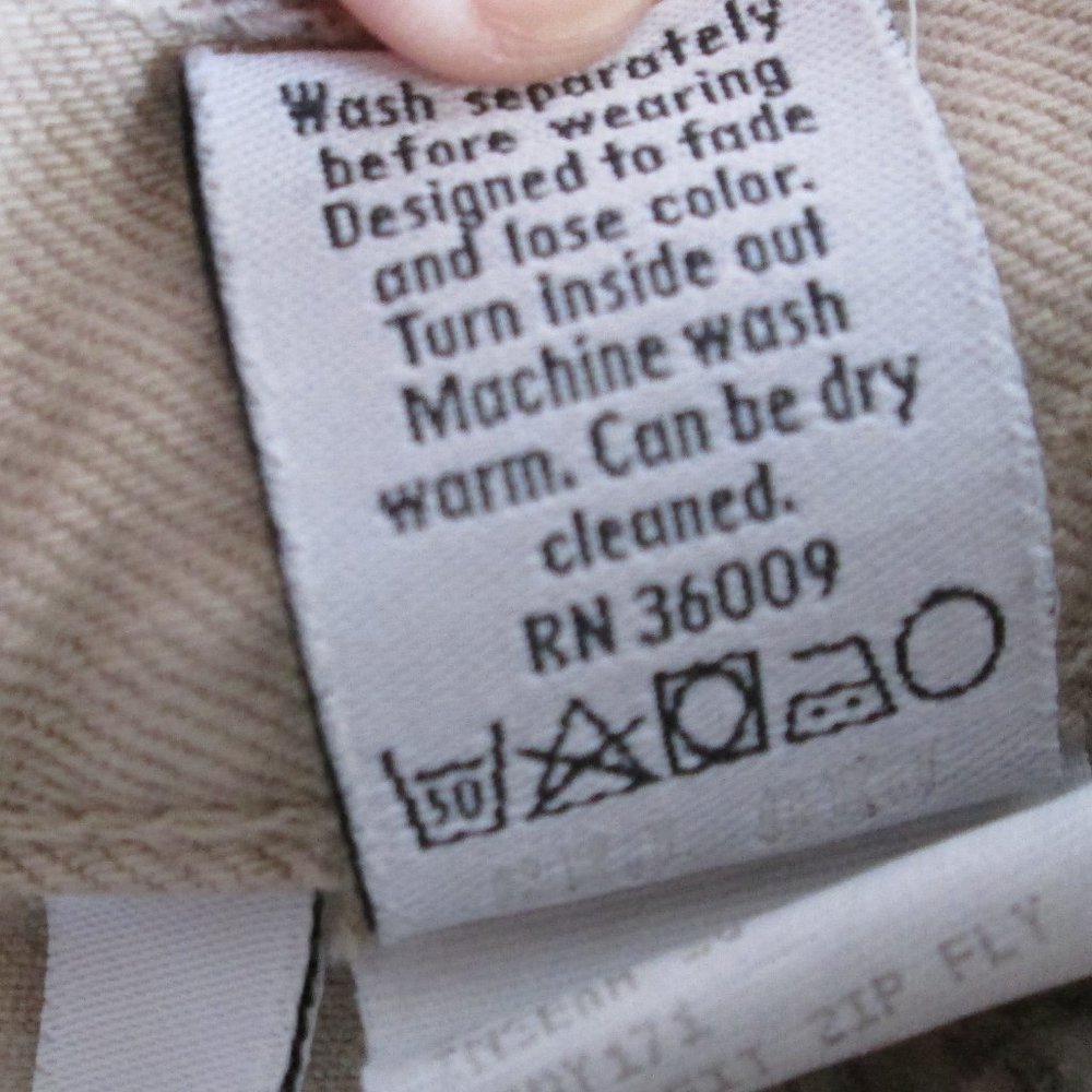 Calvin Klein Vintage 36 x 30 Tan Denim Jeans 100% Cotton Pre-worn Good C… - Picture 6 of 7